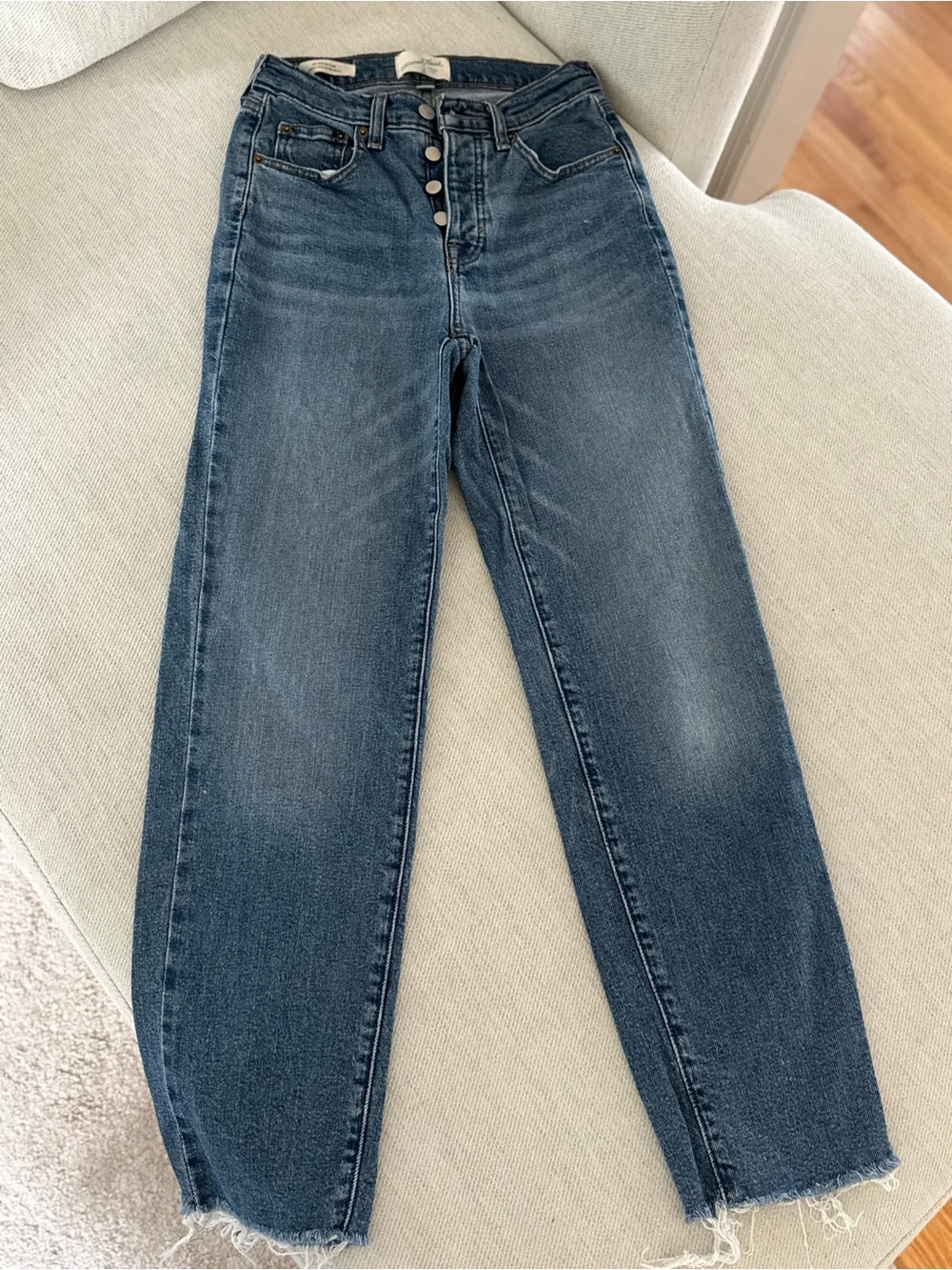 Universal Thread High-Rise Button-Fly Dark Blue Jeans
